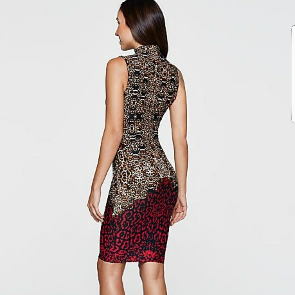 Venus Leopard Print Sleveless High Neck Dress